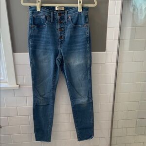 Madewell High Rise Button-Fly Blue Jeans